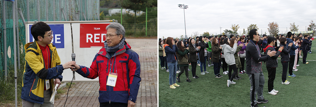 사장님의 축사로 시작된 체육대회