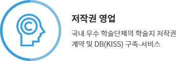 저작권 영업 - 국내 우수 학술단체의 학술지 저작권 계약 및 DB(KISS) 구축-서비스